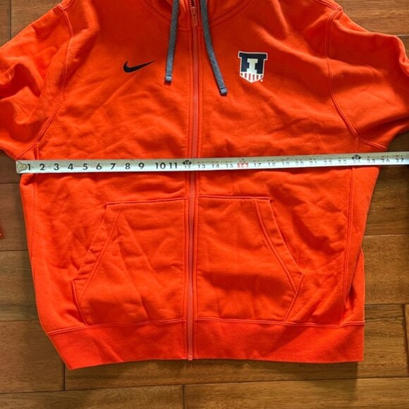 Nike Vibrant Orange Full-Zip Hoodie University of Illinois Size XL - Picture 7 of 8